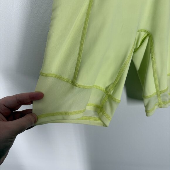 Aerie Women XS Yellow Smooth Medium Support Pockets Mesh Hi-Rise Bike Short NWT - Picture 3 of 10